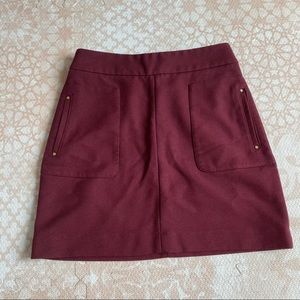 H&M Burgandy Mini Skirt Size 6